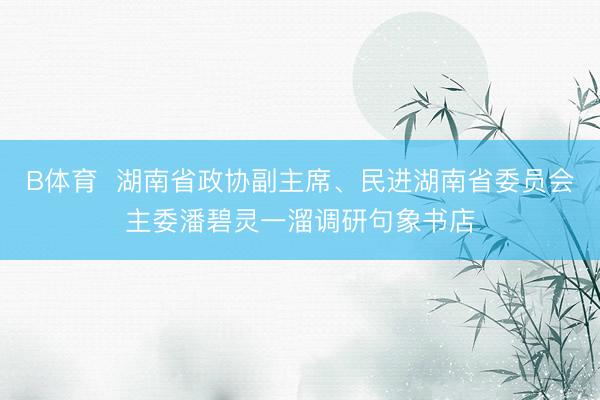 B体育  湖南省政协副主席、民进湖南省委员会主委潘碧灵一溜调研句象书店
