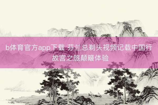 b体育官方app下载 芬兰总剃头视频记载中国行 故宫之旅颠簸体验